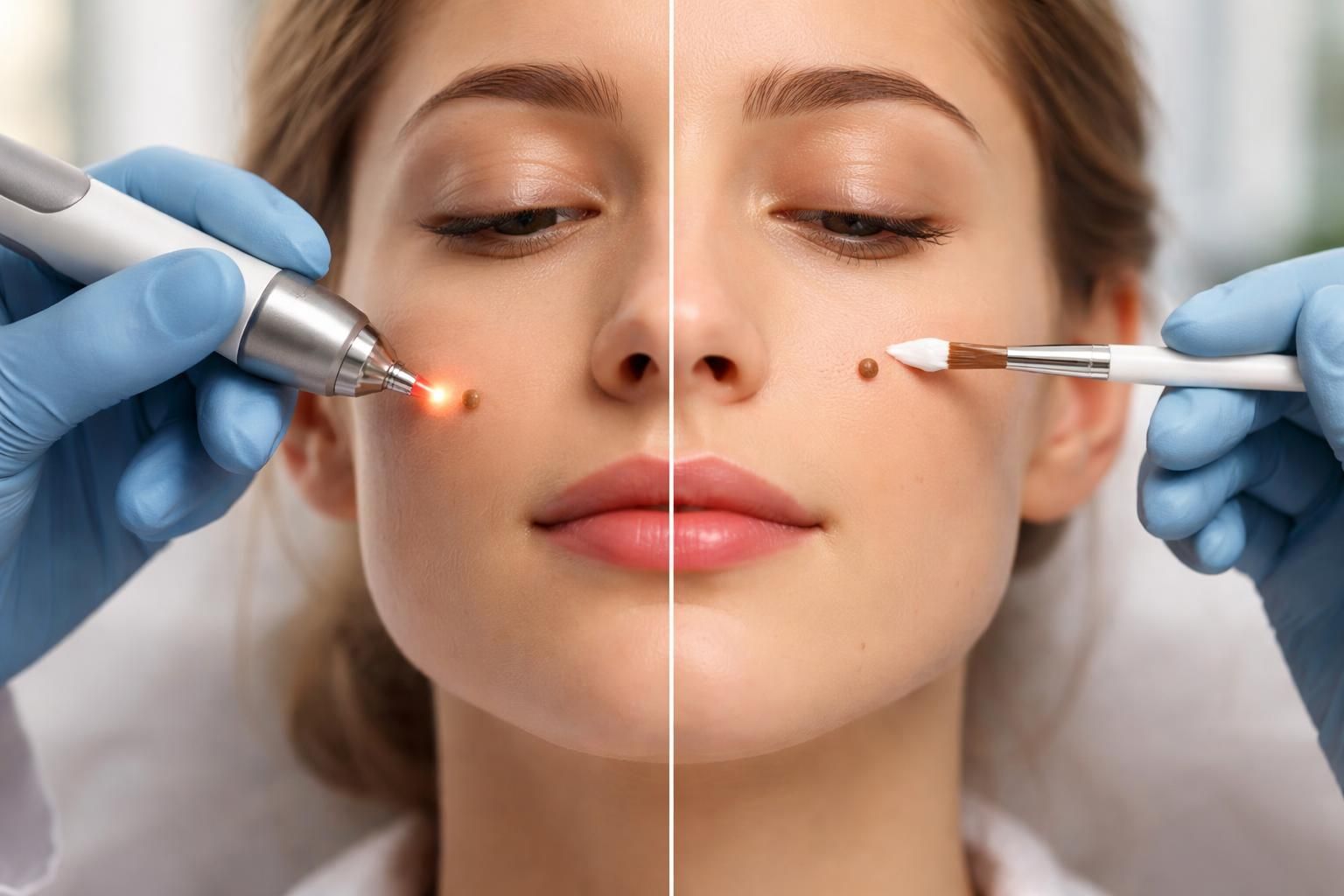 Enlever un grain de beauté sur le visage : méthodes médicales